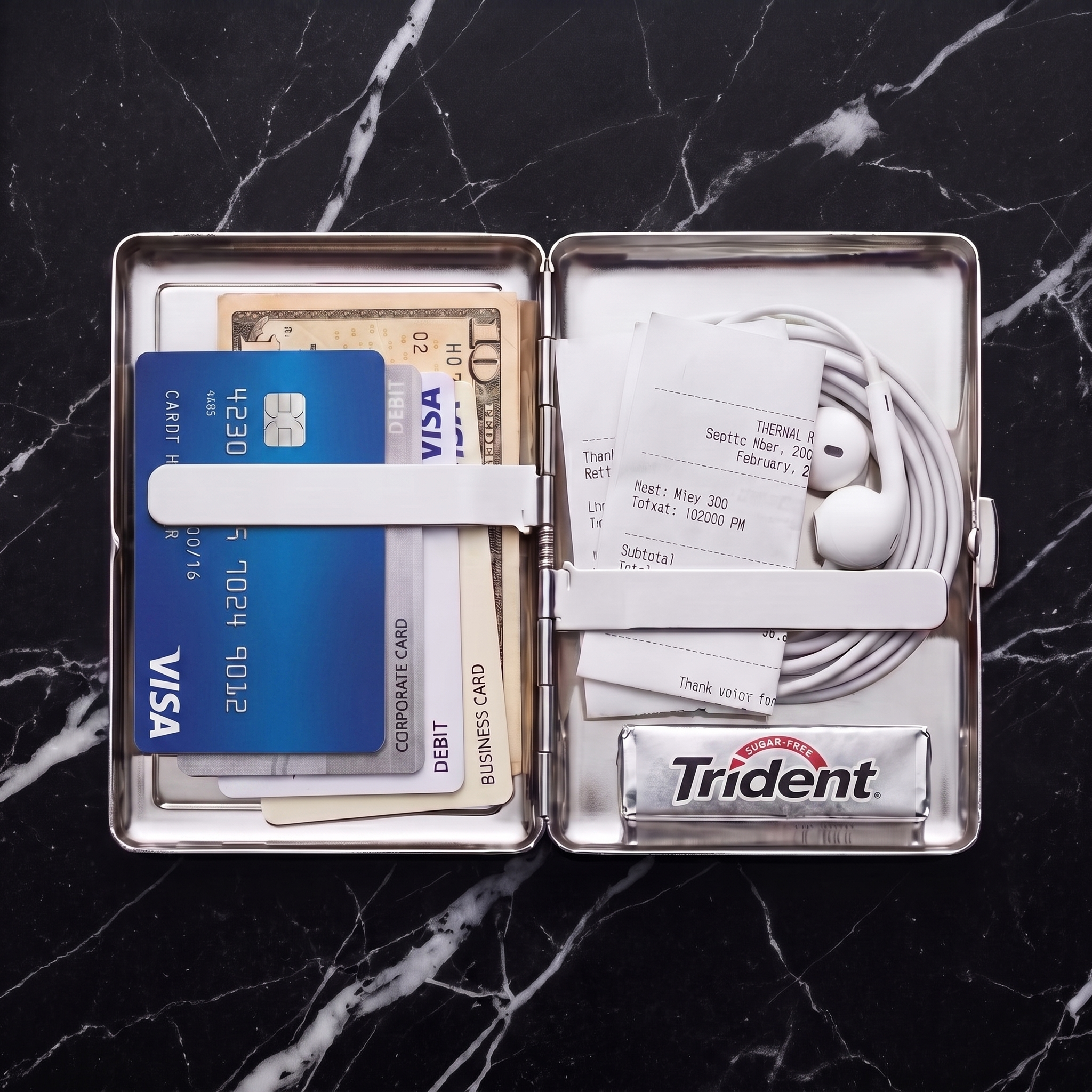 Inside the RELICS metal card case